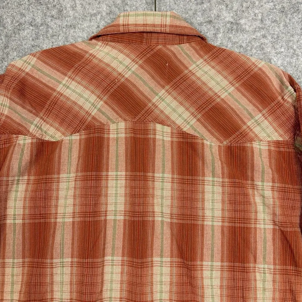 TP Saddle Blanket Trading Co Snap Shirt Men L Plaid Western Ranch Pockets Cotton